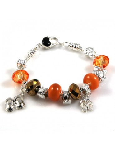 Bracciale donna con charms scorrevoli colorati