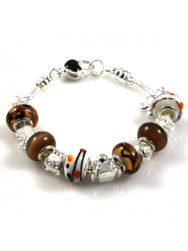 Bracciale donna con charms scorrevoli colorati