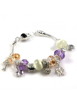 Bracciale donna con charms scorrevoli colorati