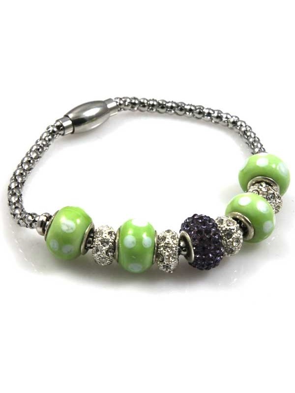 Bracciale donna con charms scorrevoli colorati