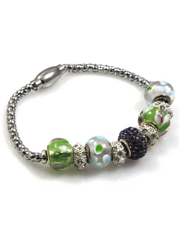 Bracciale donna con charms scorrevoli colorati
