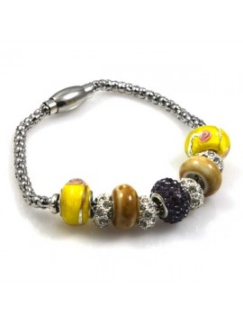 Bracciale donna con charms scorrevoli colorati