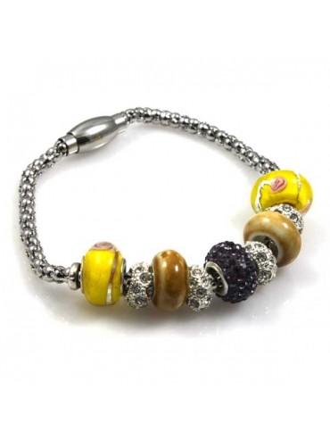 Bracciale donna con charms scorrevoli colorati