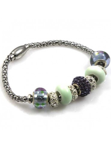 Bracciale donna con charms scorrevoli colorati