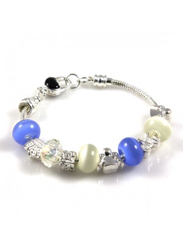 Bracciale donna con charms scorrevoli colorati