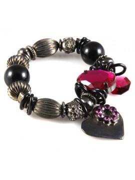bracciale brunito da donna con cuore