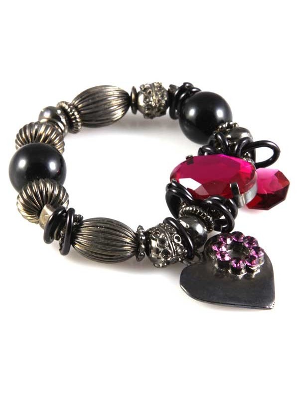 bracciale brunito da donna con cuore