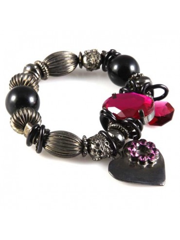 bracciale brunito da donna con cuore