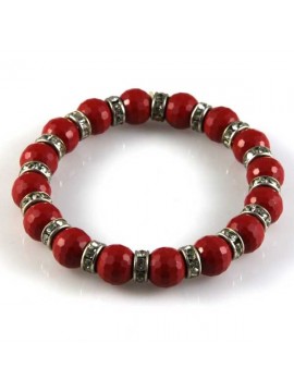 bracciale con resine rosse elastico