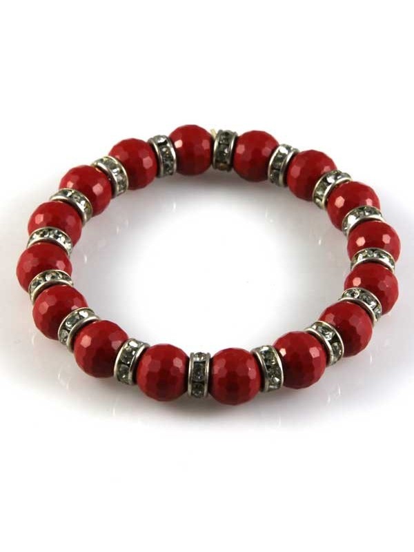 bracciale con resine rosse elastico