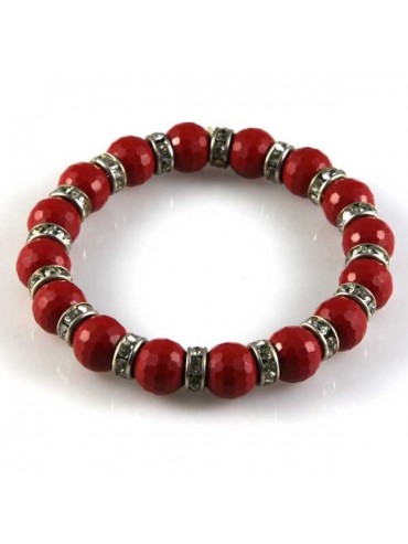 bracciale con resine rosse elastico