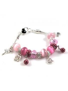 Bracciale donna con charms scorrevoli colorati