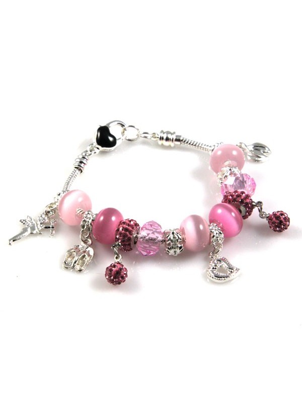 Bracciale donna con charms scorrevoli colorati
