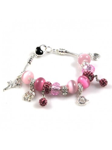 Bracciale donna con charms scorrevoli colorati