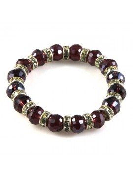 bracciale con cristalli sfaccettati elastico
