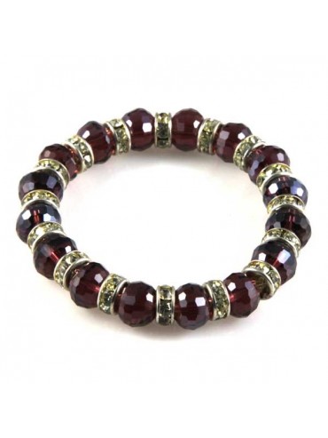 bracciale con cristalli sfaccettati elastico