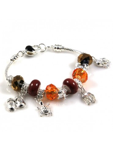 Bracciale donna con charms scorrevoli colorati