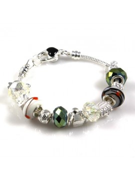 Bracciale donna con charms scorrevoli colorati