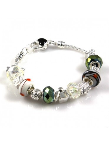 Bracciale donna con charms scorrevoli colorati