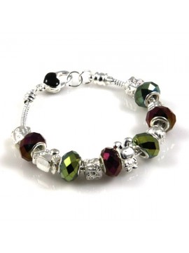 Bracciale donna con charms scorrevoli colorati