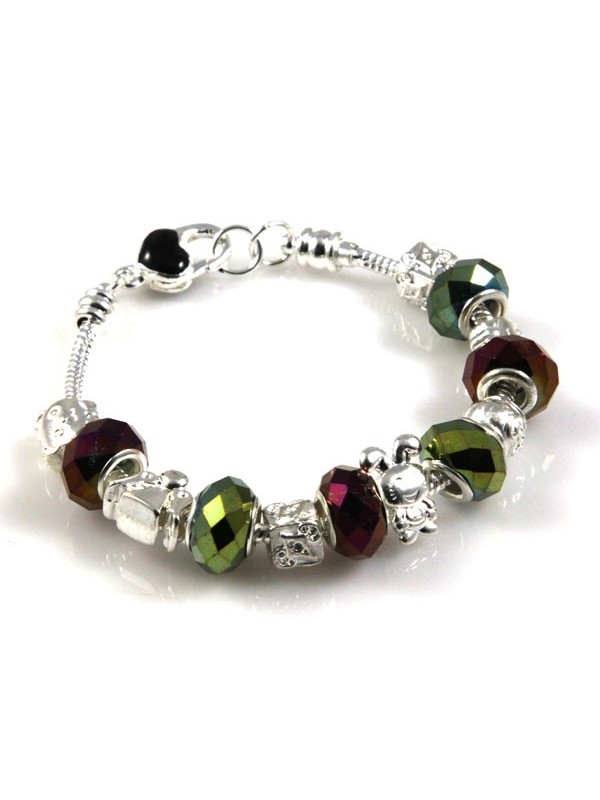 Bracciale donna con charms scorrevoli colorati