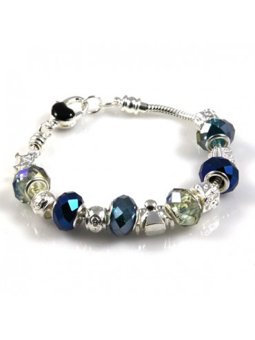 Bracciale donna con charms scorrevoli colorati