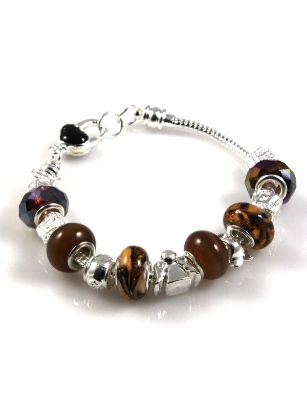 Bracciale donna con charms scorrevoli colorati
