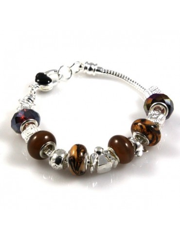 Bracciale donna con charms scorrevoli colorati