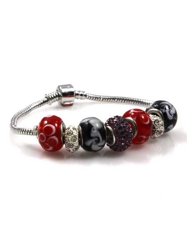 Bracciale donna con charms scorrevoli colorati
