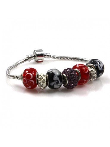 Bracciale donna con charms scorrevoli colorati
