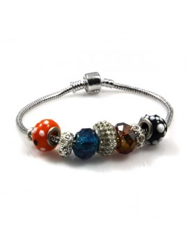 Bracciale donna con charms scorrevoli colorati