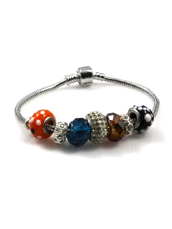 Bracciale donna con charms scorrevoli colorati