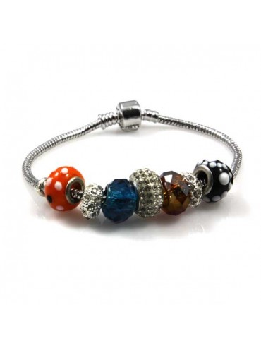 Bracciale donna con charms scorrevoli colorati