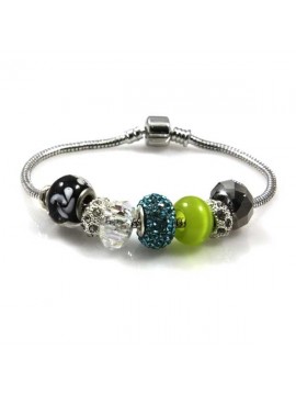 Bracciale donna con charms scorrevoli colorati