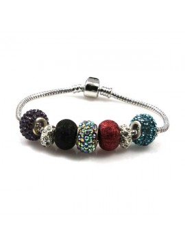 Bracciale donna con charms scorrevoli colorati