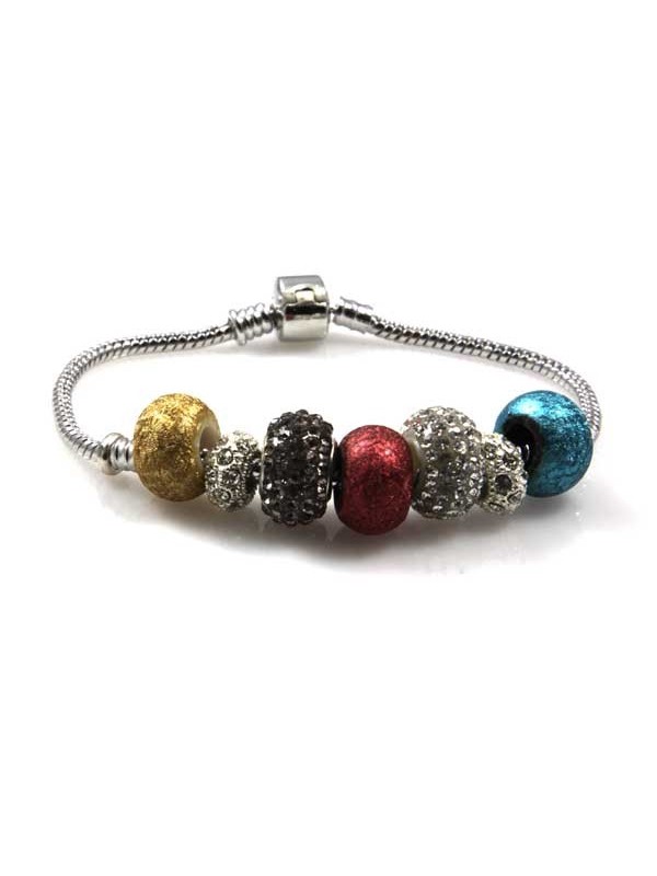 Bracciale donna con charms scorrevoli colorati