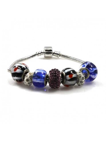 Bracciale donna con charms scorrevoli colorati