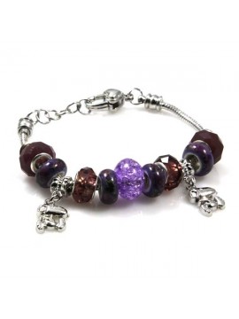 Bracciale donna con charms scorrevoli colorati