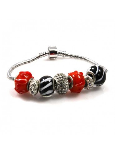 Bracciale donna con charms scorrevoli colorati