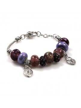 Bracciale donna con charms scorrevoli colorati