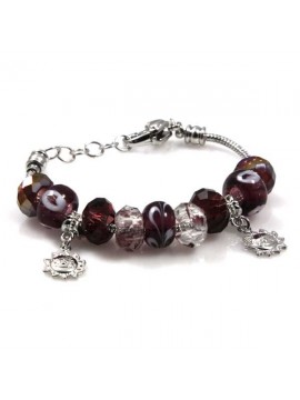 Bracciale donna con charms scorrevoli colorati
