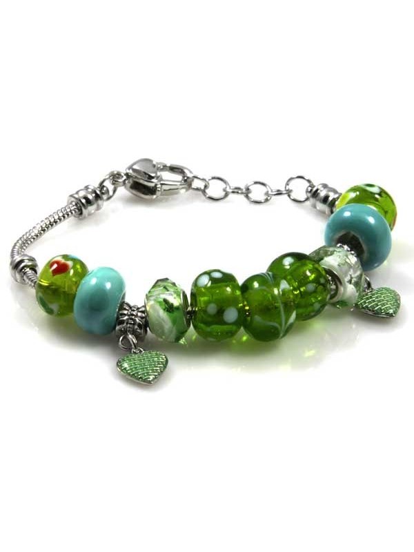 Bracciale donna con charms scorrevoli colorati