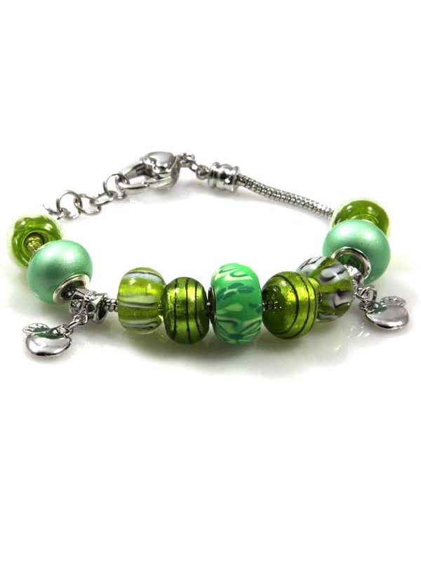 Bracciale donna con charms scorrevoli colorati