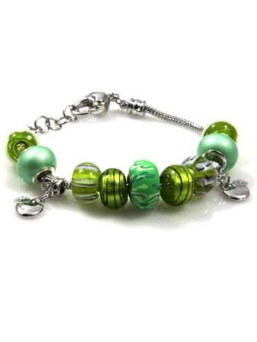 Bracciale donna con charms scorrevoli colorati