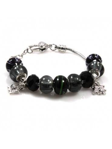 Bracciale donna con charms scorrevoli colorati