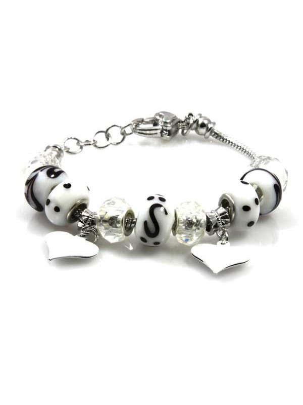 Bracciale donna con charms scorrevoli colorati