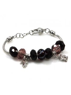 Bracciale donna con charms scorrevoli colorati
