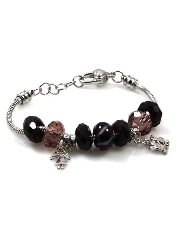 Bracciale donna con charms scorrevoli colorati