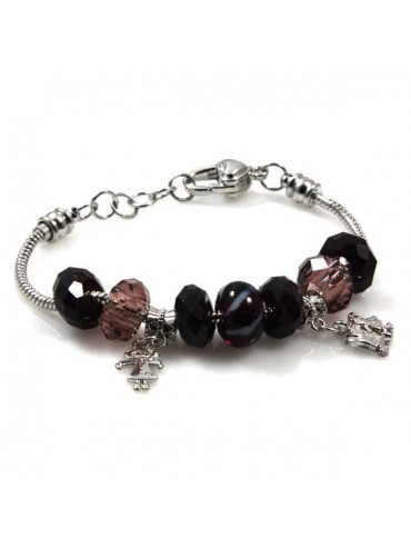 Bracciale donna con charms scorrevoli colorati