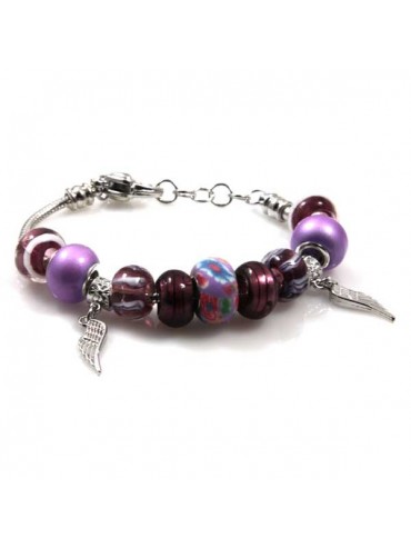 Bracciale donna con charms scorrevoli colorati